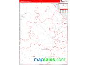 Washington County, MO <br /> Wall Map <br /> Zip Code <br /> Red Line Style 2024 Map