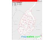 St. Louis City County, MO <br /> Wall Map <br /> Zip Code <br /> Red Line Style 2024 Map