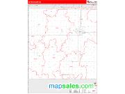 Adams County, NE <br /> Wall Map <br /> Zip Code <br /> Red Line Style 2024 Map