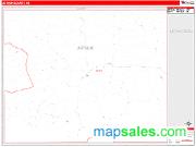 Arthur County, NE <br /> Wall Map <br /> Zip Code <br /> Red Line Style 2024 Map