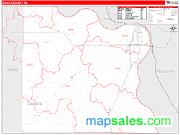 Dakota County, NE <br /> Wall Map <br /> Zip Code <br /> Red Line Style 2024 Map