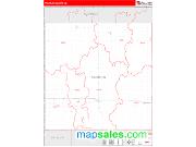 Franklin County, NE <br /> Wall Map <br /> Zip Code <br /> Red Line Style 2024 Map