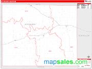 Hitchcock County, NE <br /> Wall Map <br /> Zip Code <br /> Red Line Style 2024 Map