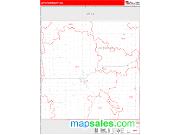 Jefferson County, NE <br /> Wall Map <br /> Zip Code <br /> Red Line Style 2024 Map