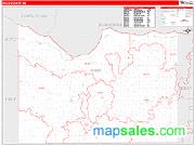 Knox County, NE <br /> Wall Map <br /> Zip Code <br /> Red Line Style 2024 Map
