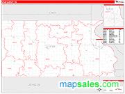 Otoe County, NE <br /> Wall Map <br /> Zip Code <br /> Red Line Style 2024 Map