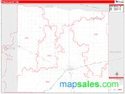 Phelps County, NE <br /> Wall Map <br /> Zip Code <br /> Red Line Style 2024 Map