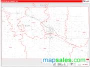 Scotts Bluff County, NE <br /> Wall Map <br /> Zip Code <br /> Red Line Style 2024 Map