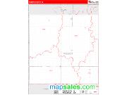 Webster County, NE <br /> Wall Map <br /> Zip Code <br /> Red Line Style 2024 Map