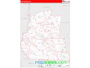 Cheshire County, NH <br /> Wall Map <br /> Zip Code <br /> Red Line Style 2024 Map