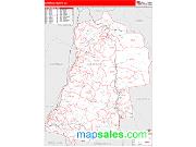Grafton County, NH <br /> Wall Map <br /> Zip Code <br /> Red Line Style 2024 Map
