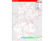 Somerset County, NJ <br /> Wall Map <br /> Zip Code <br /> Red Line Style 2024 Map