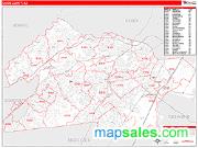 Union County, NJ <br /> Wall Map <br /> Zip Code <br /> Red Line Style 2024 Map