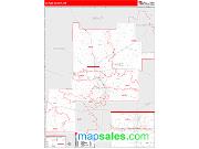 Chaves County, NM <br /> Wall Map <br /> Zip Code <br /> Red Line Style 2024 Map