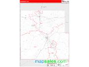 Eddy County, NM <br /> Wall Map <br /> Zip Code <br /> Red Line Style 2024 Map