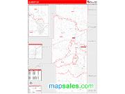 Lea County, NM <br /> Wall Map <br /> Zip Code <br /> Red Line Style 2024 Map