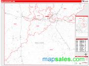 San Juan County, NM <br /> Wall Map <br /> Zip Code <br /> Red Line Style 2024 Map