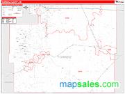 Torrance County, NM <br /> Wall Map <br /> Zip Code <br /> Red Line Style 2024 Map