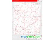 Allegany County, NY <br /> Wall Map <br /> Zip Code <br /> Red Line Style 2024 Map