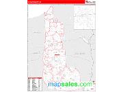 Cayuga County, NY <br /> Wall Map <br /> Zip Code <br /> Red Line Style 2024 Map