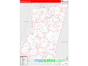 Columbia County, NY <br /> Wall Map <br /> Zip Code <br /> Red Line Style 2024 Map