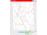 Cortland County, NY <br /> Wall Map <br /> Zip Code <br /> Red Line Style 2024 Map