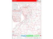Erie County, NY <br /> Wall Map <br /> Zip Code <br /> Red Line Style 2024 Map