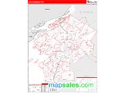 Jefferson County, NY <br /> Wall Map <br /> Zip Code <br /> Red Line Style 2024 Map