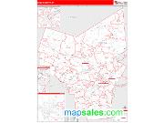 Oneida County, NY <br /> Wall Map <br /> Zip Code <br /> Red Line Style 2024 Map