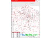 Onondaga County, NY <br /> Wall Map <br /> Zip Code <br /> Red Line Style 2024 Map