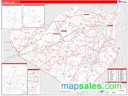 Orange County, NY <br /> Wall Map <br /> Zip Code <br /> Red Line Style 2024 Map