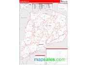 Otsego County, NY <br /> Wall Map <br /> Zip Code <br /> Red Line Style 2024 Map