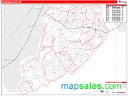 Richmond County, NY <br /> Wall Map <br /> Zip Code <br /> Red Line Style 2024 Map