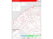 St. Lawrence County, NY <br /> Wall Map <br /> Zip Code <br /> Red Line Style 2024 Map
