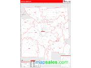Tompkins County, NY <br /> Wall Map <br /> Zip Code <br /> Red Line Style 2024 Map