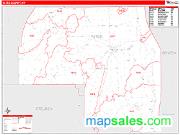 Yates County, NY <br /> Wall Map <br /> Zip Code <br /> Red Line Style 2024 Map