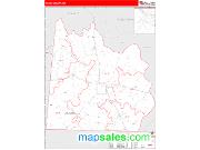 Anson County, NC <br /> Wall Map <br /> Zip Code <br /> Red Line Style 2024 Map