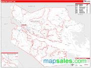Beaufort County, NC <br /> Wall Map <br /> Zip Code <br /> Red Line Style 2024 Map