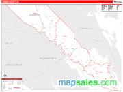 Camden County, NC <br /> Wall Map <br /> Zip Code <br /> Red Line Style 2024 Map