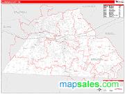 Catawba County, NC <br /> Wall Map <br /> Zip Code <br /> Red Line Style 2024 Map