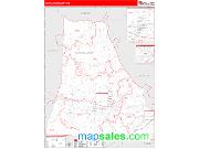Cleveland County, NC <br /> Wall Map <br /> Zip Code <br /> Red Line Style 2024 Map