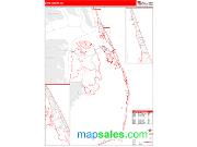Dare County, NC <br /> Wall Map <br /> Zip Code <br /> Red Line Style 2024 Map