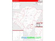 Franklin County, NC <br /> Wall Map <br /> Zip Code <br /> Red Line Style 2024 Map