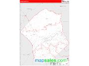 Hoke County, NC <br /> Wall Map <br /> Zip Code <br /> Red Line Style 2024 Map