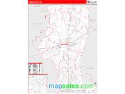 Iredell County, NC <br /> Wall Map <br /> Zip Code <br /> Red Line Style 2024 Map