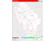 Jackson County, NC <br /> Wall Map <br /> Zip Code <br /> Red Line Style 2024 Map