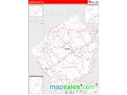 Johnston County, NC <br /> Wall Map <br /> Zip Code <br /> Red Line Style 2024 Map
