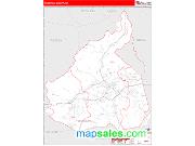 McDowell County, NC <br /> Wall Map <br /> Zip Code <br /> Red Line Style 2024 Map