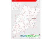 Nash County, NC <br /> Wall Map <br /> Zip Code <br /> Red Line Style 2024 Map