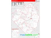 Robeson County, NC <br /> Wall Map <br /> Zip Code <br /> Red Line Style 2024 Map